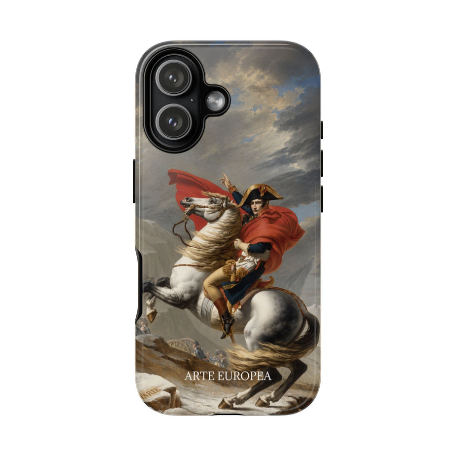Napoleon Crossing the Alps (Red) by Jacques-Louis David, phone case