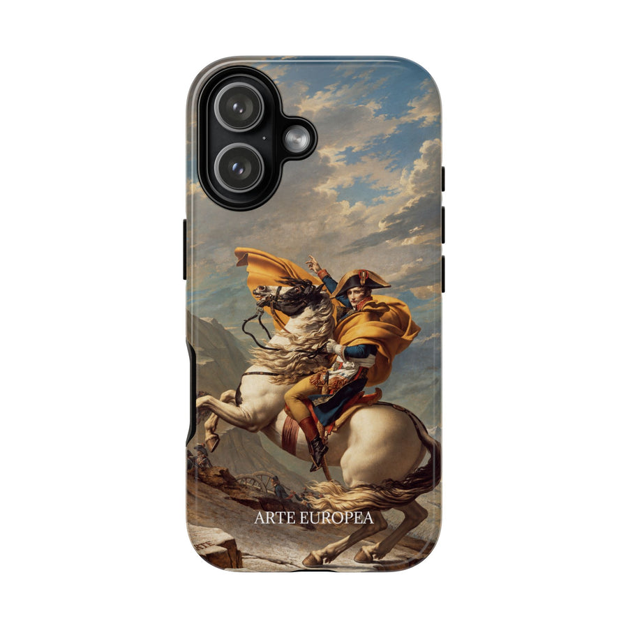 Napoleon Crossing the Alps (Orange) by Jacques-Louis David, phone case