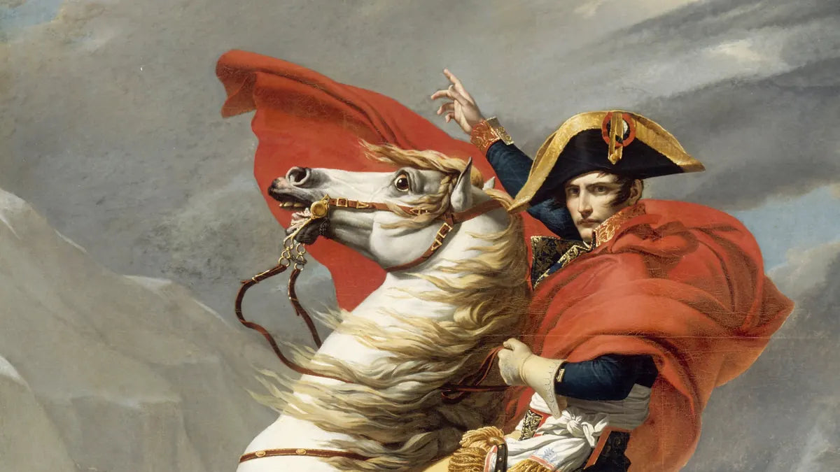Napoleon Crossing the Alps by David, close-up detail